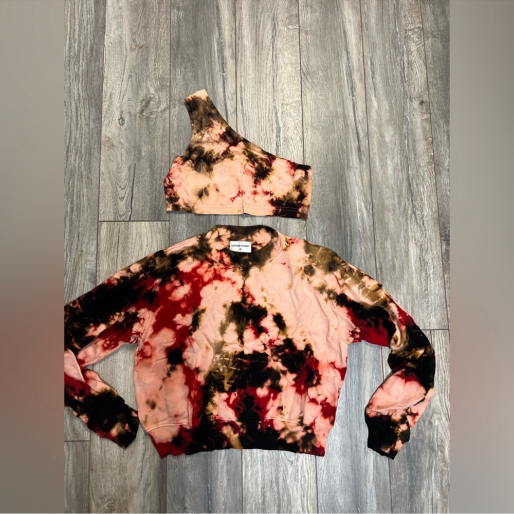 Cotton Citizen Red and Black Off-the-Shoulder Sweater